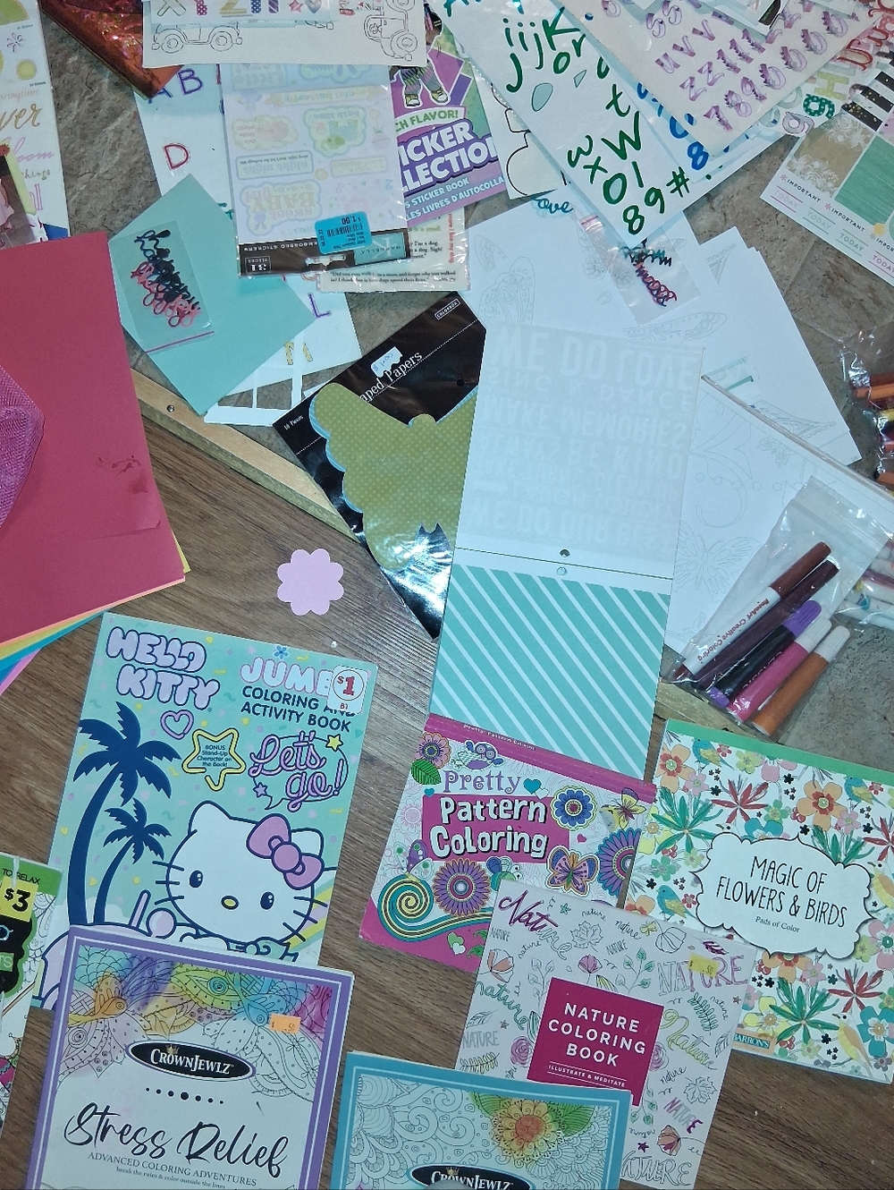Hey , over sixty piece scrapbook and adult coloring lot - Picture 6 of 6